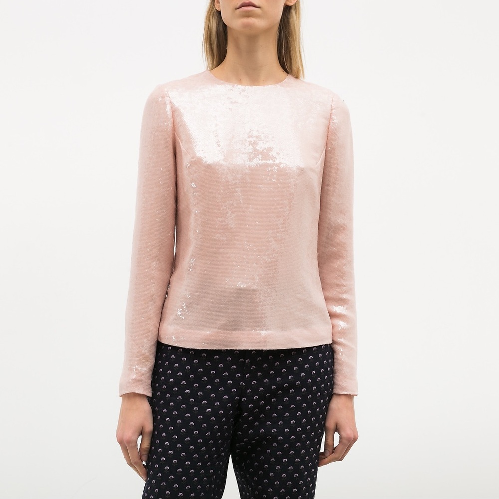 Diane Vin Furstenberg Pink Sequin Women's Top. Sz 6